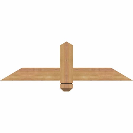 Ekena Millwork Eugene Smooth Timber Gable Bracket, Western Red Cedar, 36"W x 10"H x 3 1/2"D x 3 1/2"F, 7/12 Pitch GBW036X10X0404EUG00SWR